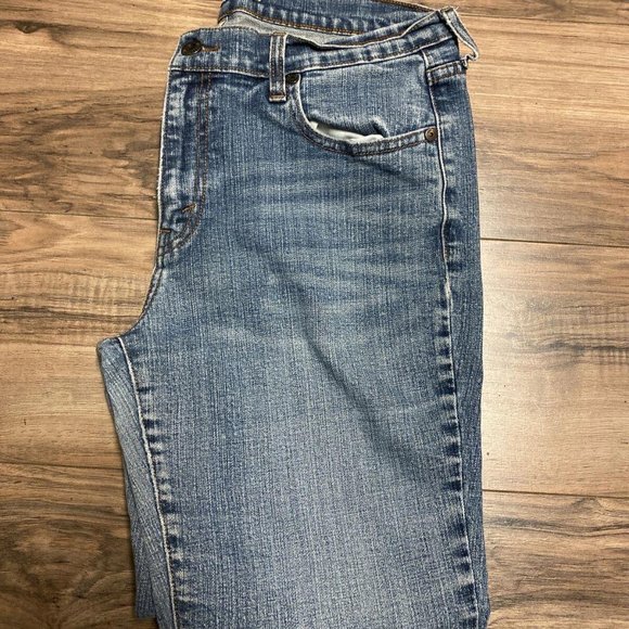 LEVI'S 505 Straight Leg Jeans Womens SIZE 12 Light Wash Blue Denim Jeans GUC - Picture 2 of 6